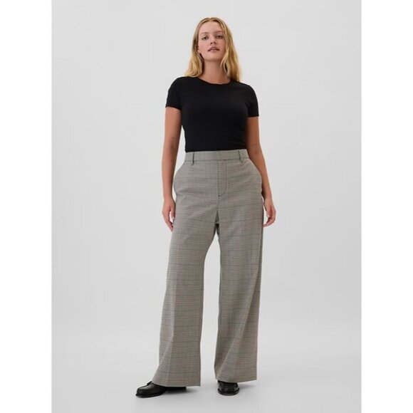 Gap Recycled Easy Plaid Wide-Leg Trousers, Size 18 | NWT - Picture 2 of 16